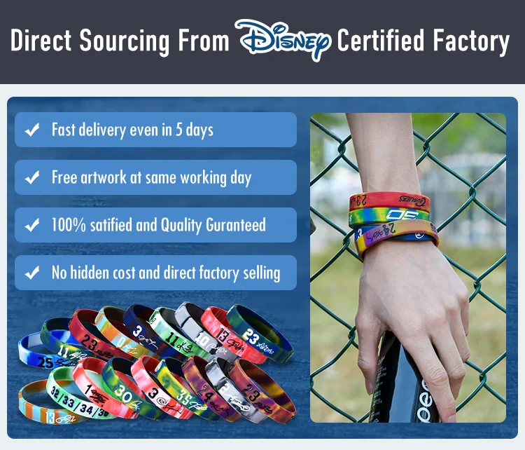 Promotional  Personalized Ink Injected Wrist Band Rubber Bracelet Custom Logo Silicone Wristband for Party& Business Gifts