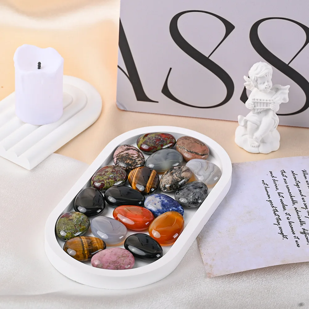 Natural Crystal Raw Stone Keychain Teardrop-shaped Ore Accessories Buckle Diy Bag Pendant Accessories Wholesale