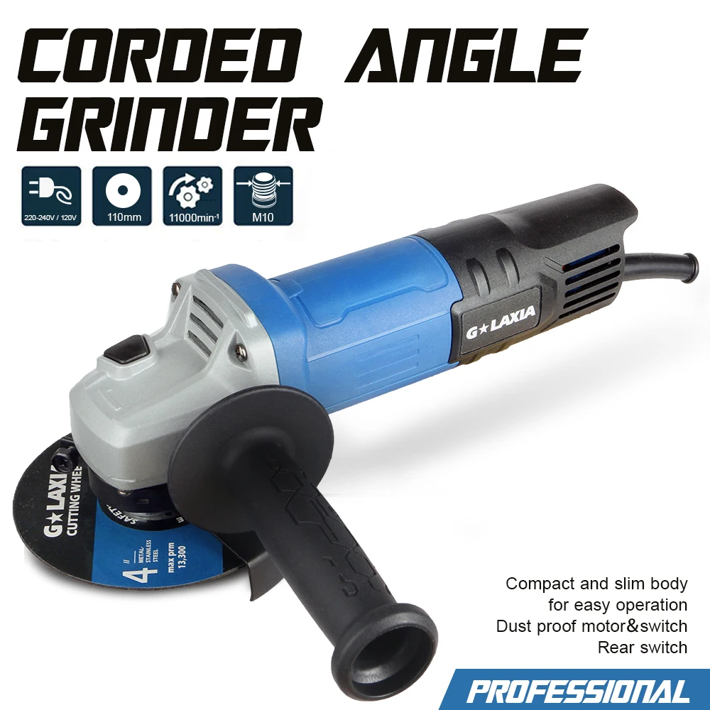 GALAXIA High Quality 750W Electric tool Product 100mm Dust Proof Motor Switch M10 Angle Grinder
