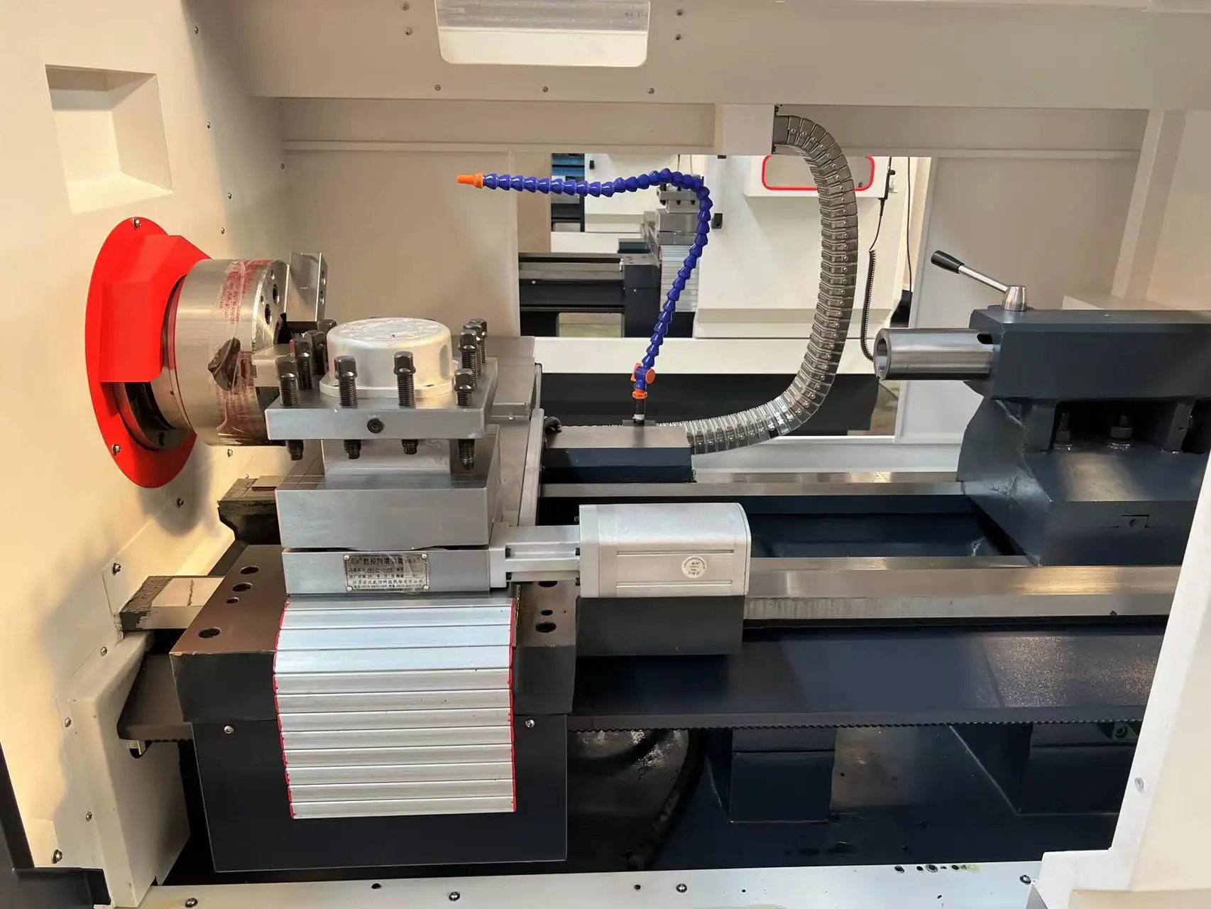 Metal parts machining turning TCK50A inclined bed CNC lathe with hydraulic tailstock integrated automatic CNC lathe