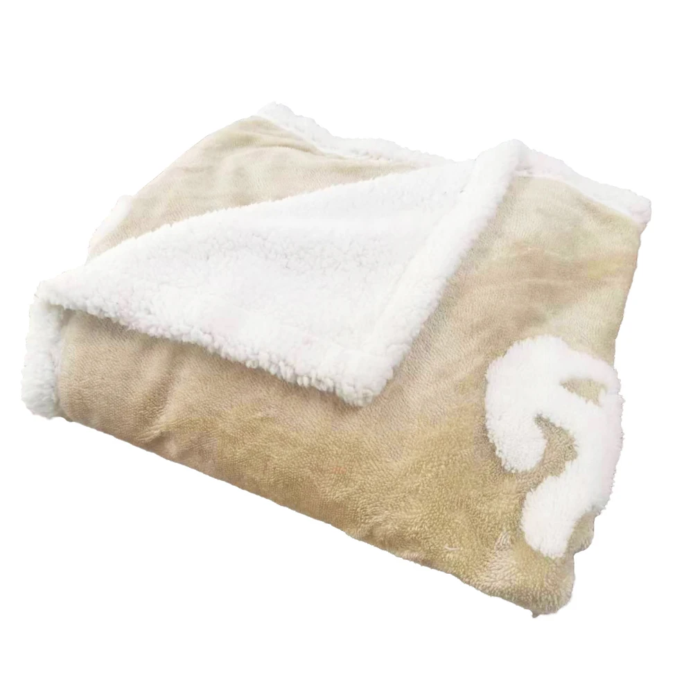 wholesale white velvet minky nylon sherpa puffy waterresistant blanket custom embroidery plaid mink blanket raschel