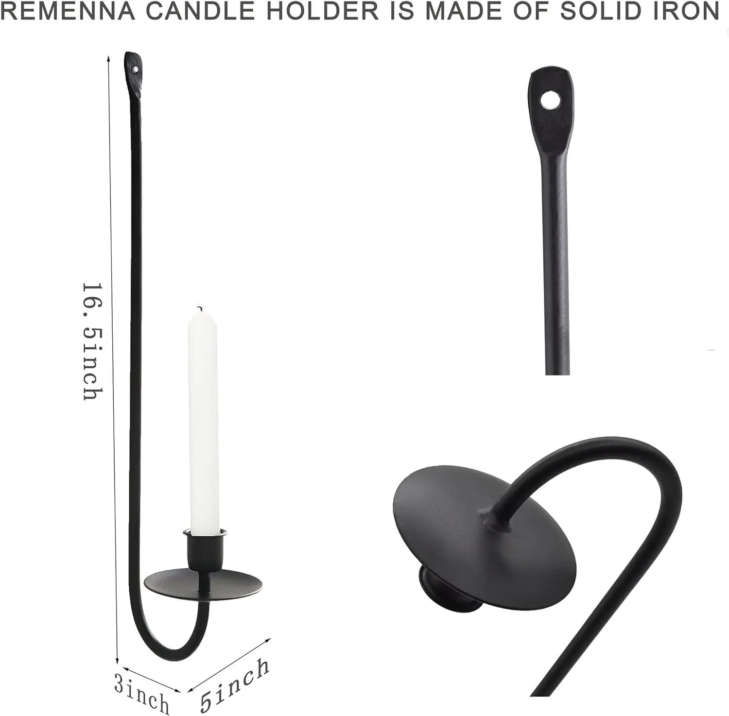 Set of 2 Wall Mount Candle Holders Modern Wall Candle Sconces Hanging Metal Wall Candle Sconce Holder  for Living Room