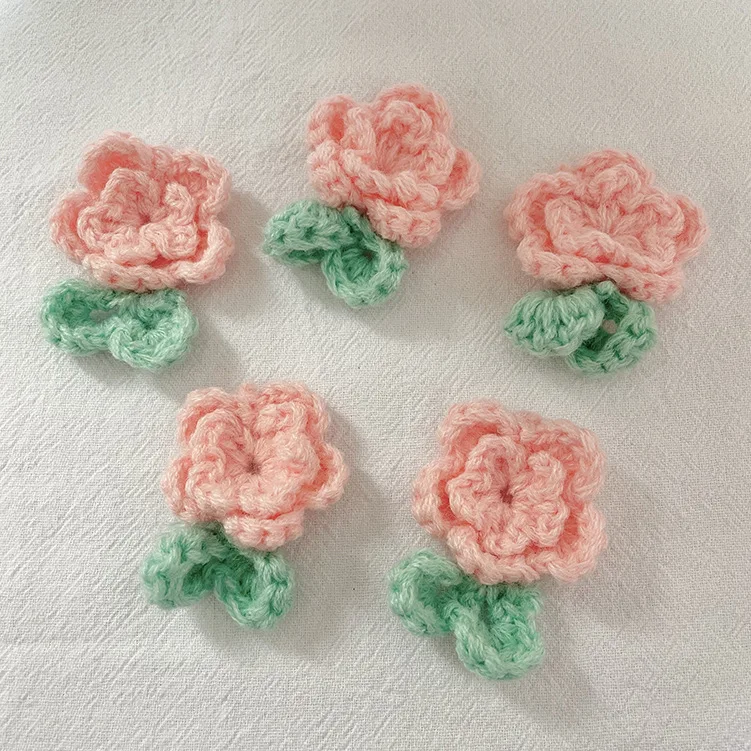 New hand woven wool crochet artificial eternal flower 4cm5cm6cm, multiple crochet flower heads as holiday gifts