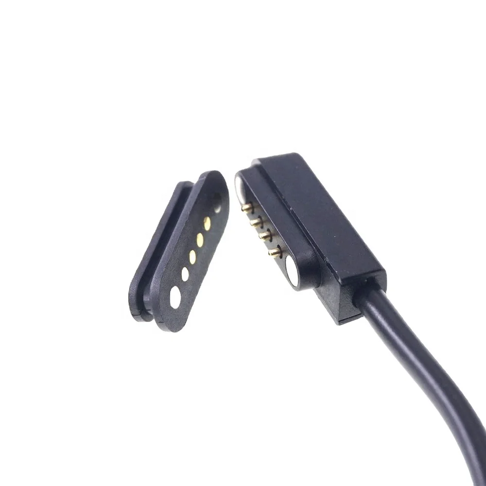 1.0A 12V Spring-Loaded Pin Connector 2.50 mm Pitch Power Charge Panel Mount Data Transfer 4 Pin Magnetic charging cable