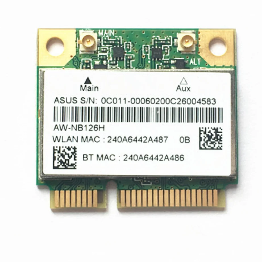 AzureWave AW-NB097H AW-NB100H AW-NB126H AR3012 AR5B225 Half Mini PCI-E Wifi BT4.0 150Mbps Wlan Wireless Card