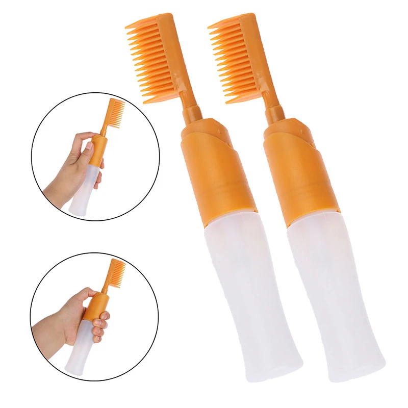 Hot selling 80ml oiled dye bottle with comb teeth scaled hair bottle hair dye press Hair Dyeing Brush bottle