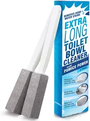Pumice Stone Toilet Cleaning Brush Bowl Cleaner Limescale Remover Pumice Toilet Brush with Extra Long Handle