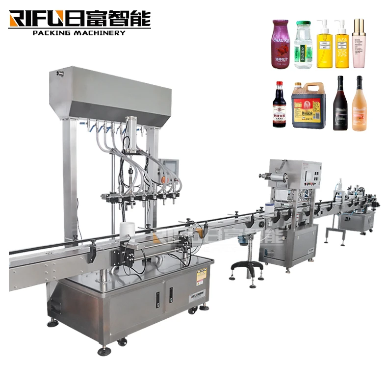 Anti-freeze fluid white spirit bottle time gravity filling sealing labeling line