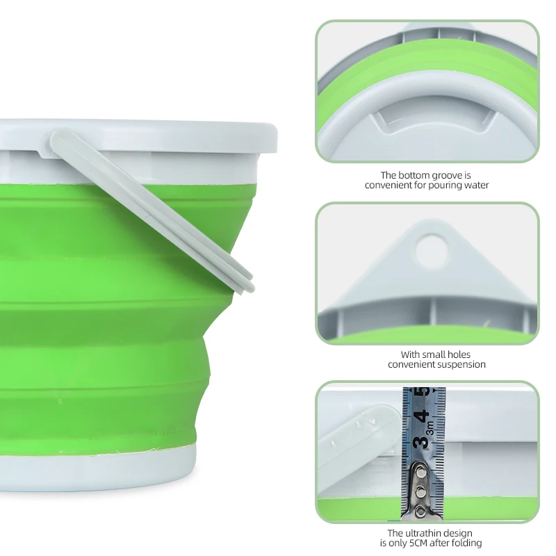 Wholesale OEM Multiple Types Collapsible Plastic Bucket Bright Color PVC Material Beach Folding Bucket