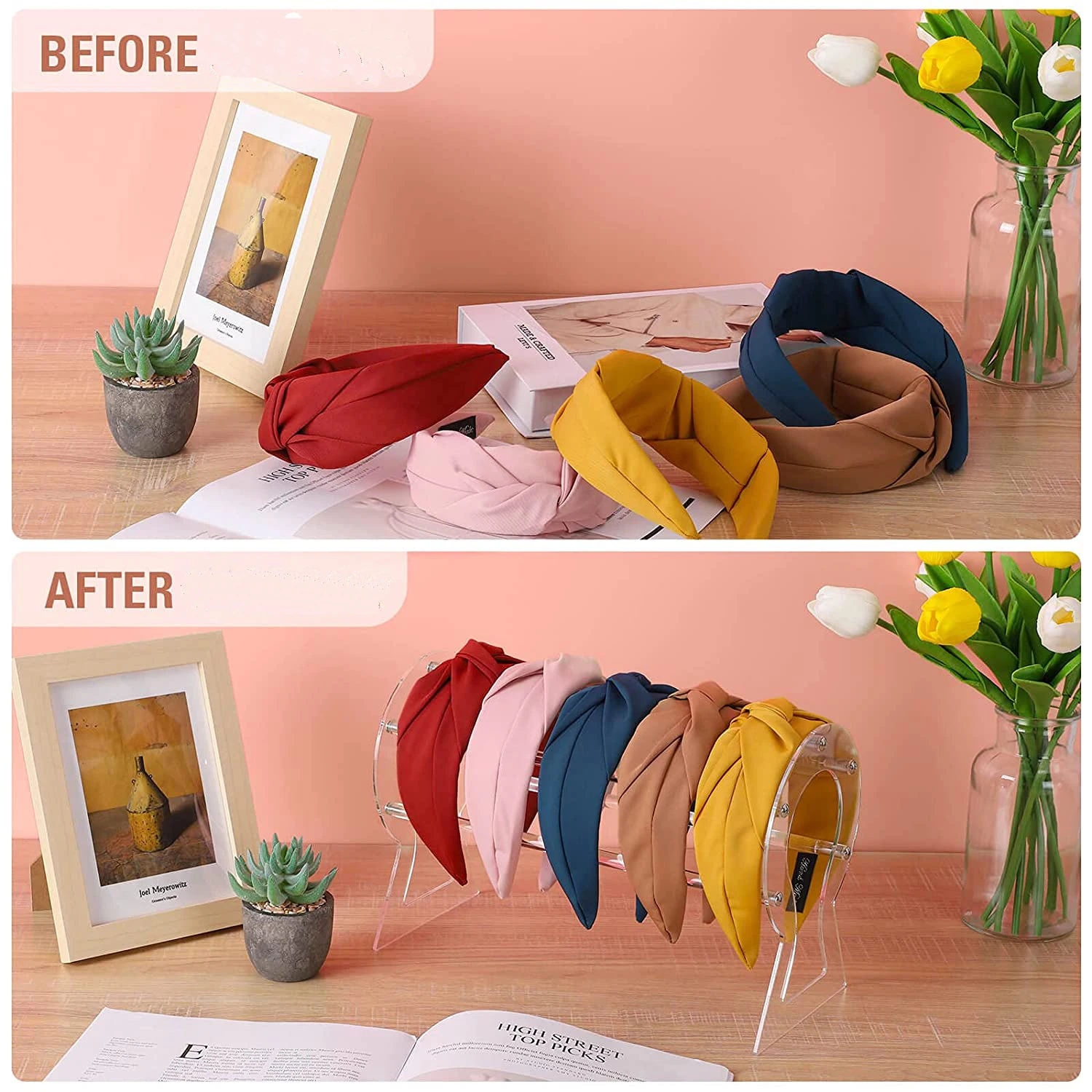 TSGG manufactory detachable clear acrylic headband holder round body headband display rack