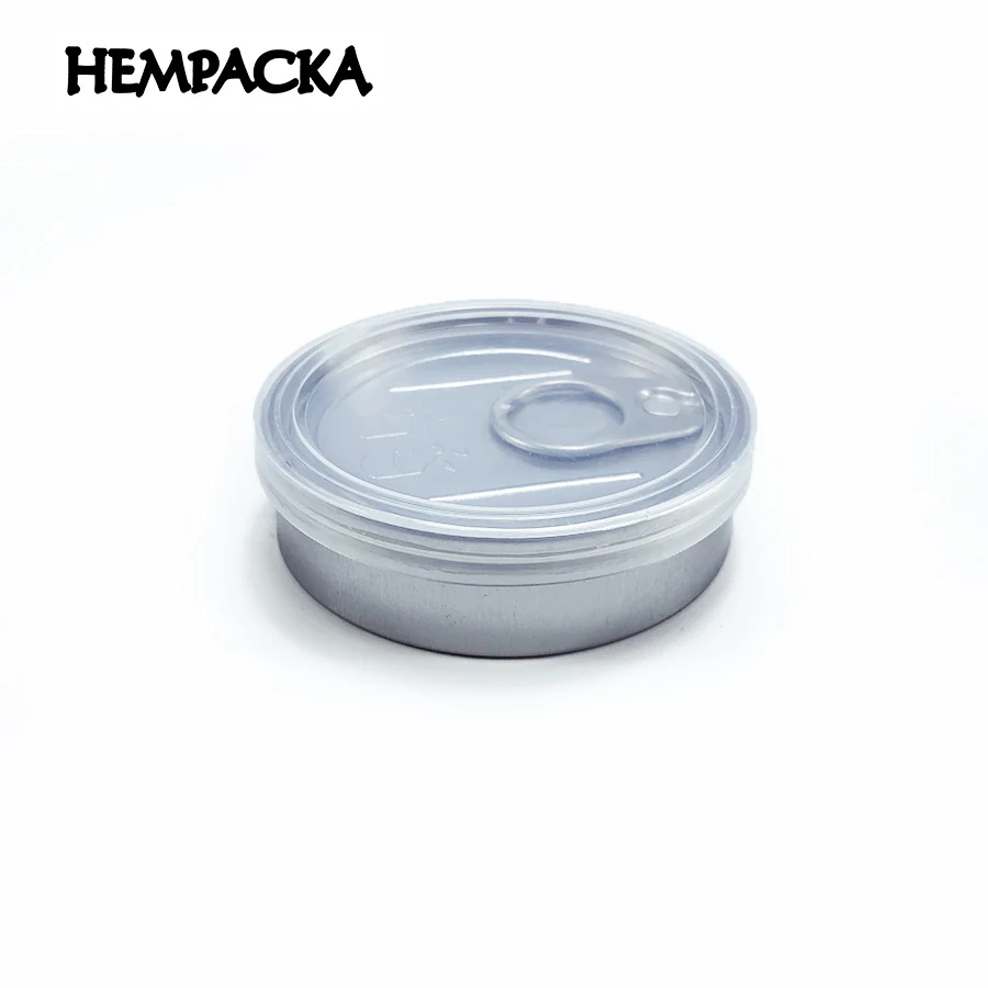 
HEMPACKA Custom Labels Press It Tin Cans 3.5g Round Tuna Weed Tin Can For Food Packaging 