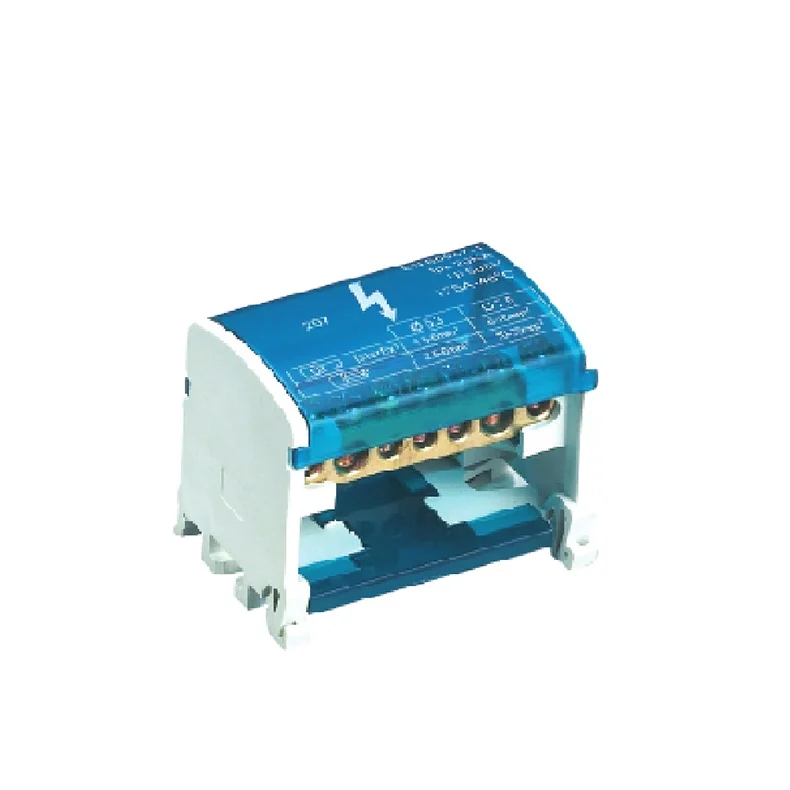 125A/160A/200A/250A/400A 500v DIN guide rail Mounted industrial universal Power Distribution  Connection Box with brass busbar