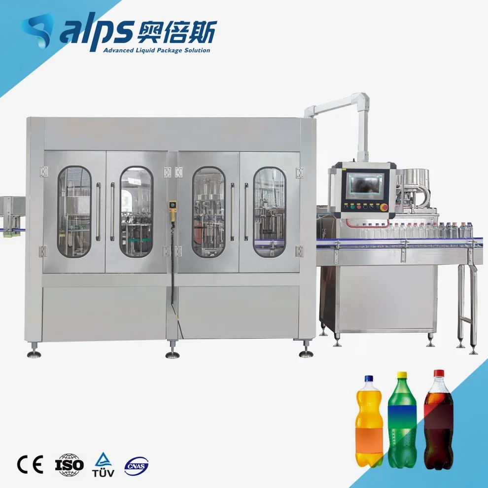 Industrial Soda Water Beverage Bottle Filling Production Line Carbonated CSD Drink Filling Making Machine Plant