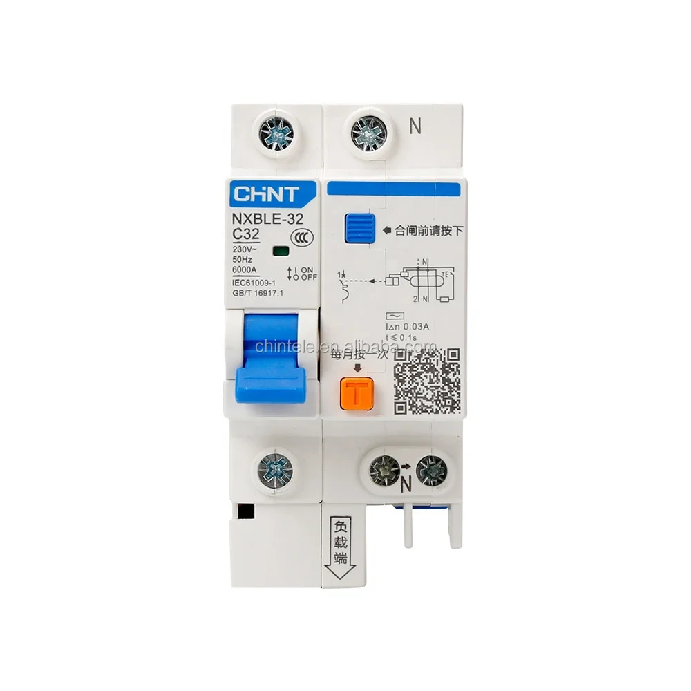 Chinese factory sale CHINT CHNT NXBLE rccb rcbo typ electrical earth leakage circuit breaker