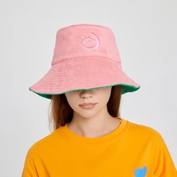 Недорогая Двусторонняя махровая Панама с вышитым логотипом, оптом