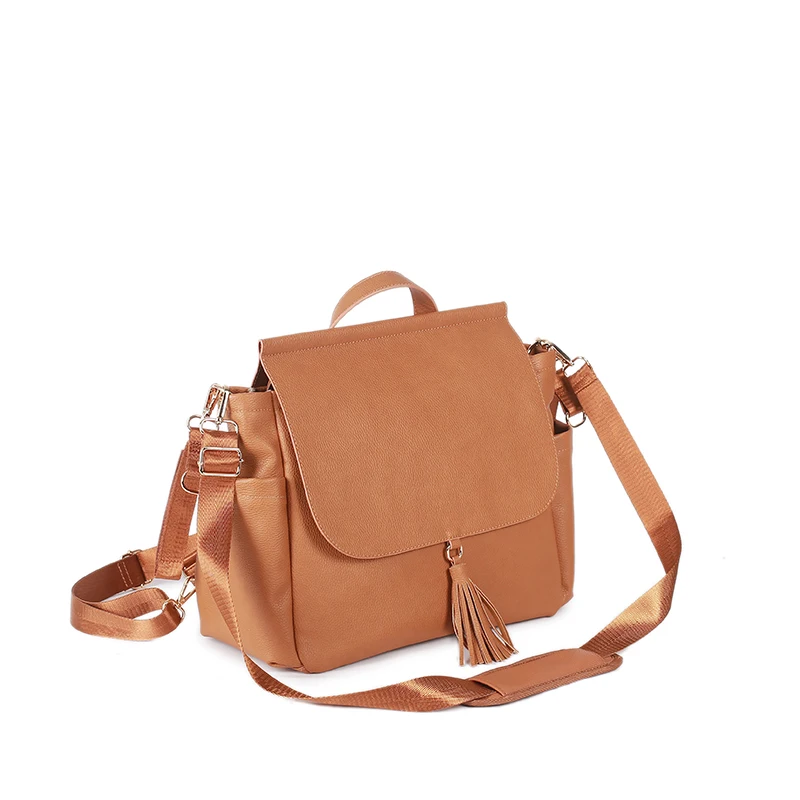 Low MOQ PU Diaper Bag Backpack with Changing Station Diaper Bags for Baby Boys Girl Diaper Bag changing Mat Pad for Mommy