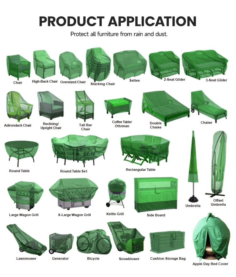 Waterproof Dustproof Poly Tarp Cover Table Outdoor PE Tarpaulin Furniture Cover