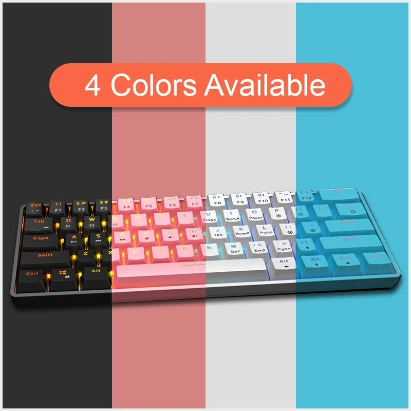 EAOR K28 Dual-mode 61-key BT Mechanical Gaming Keyboard Blue Switch RGB Gaming Keyboard for Desktop PC Laptop