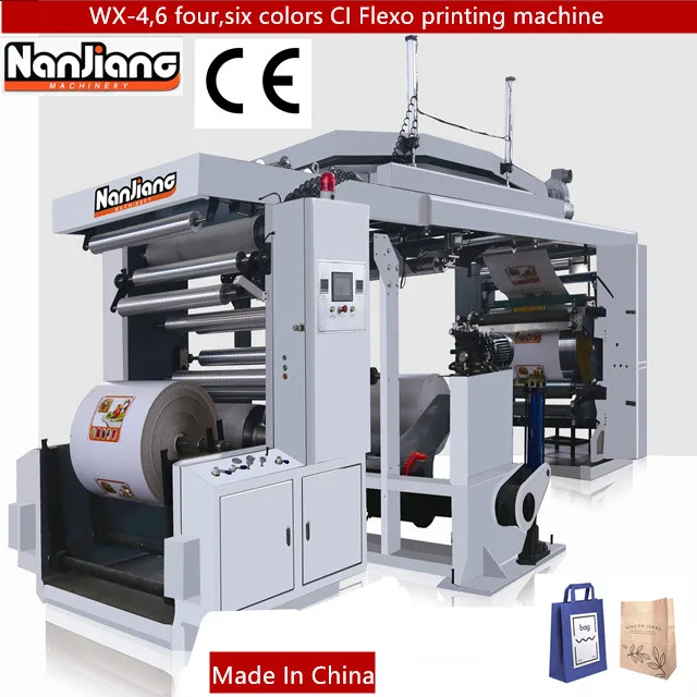 CI Flexo Printing machine for print paper bags WX-4/6