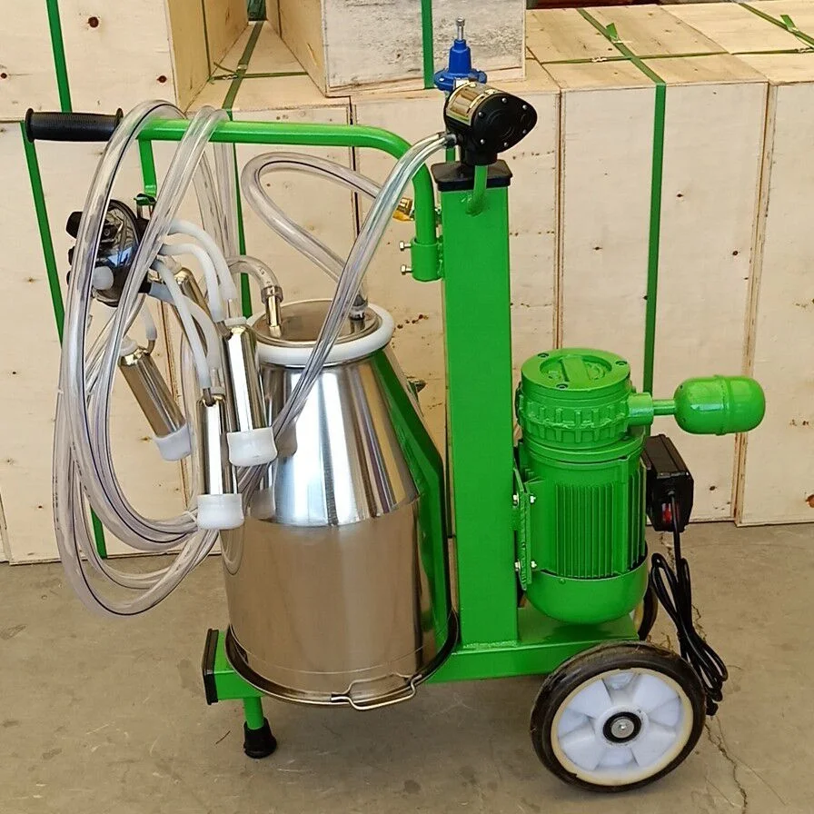 goat and cow cluster portable electric non oil vacuum pump single SS304 25L buckets/tank milking machine