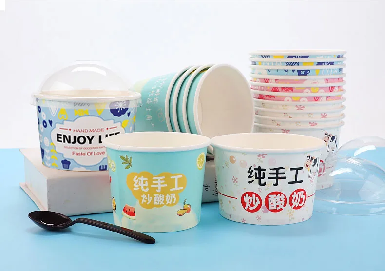 High Quality Biodegradable Ice Cream Container Ice Cream Bowl Colorful Ice Cream Paper Cup