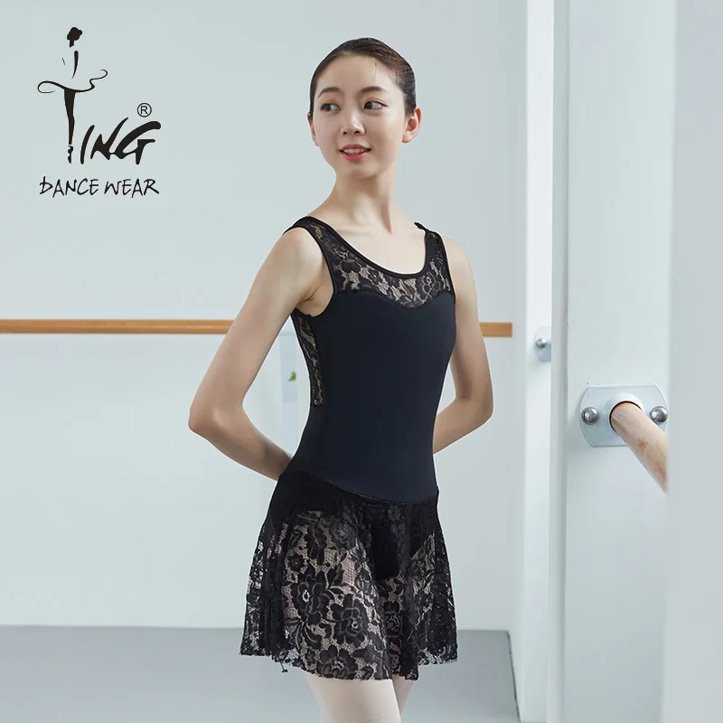 Wholesale adult ballet dresses, vests and veil skirts leotard with lace skirt
