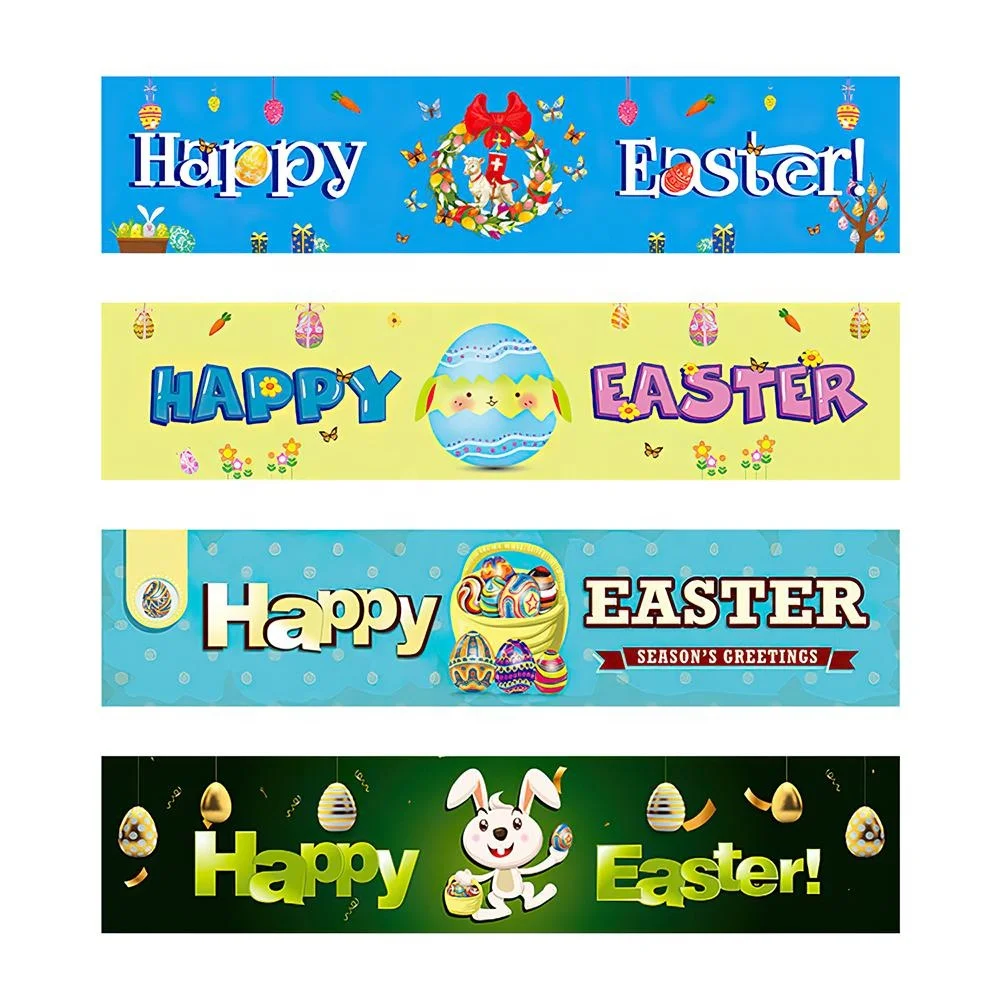 Outdoor Colorful Printing Easter Design Garden Banner Flags Happy Easter Decoration Banner