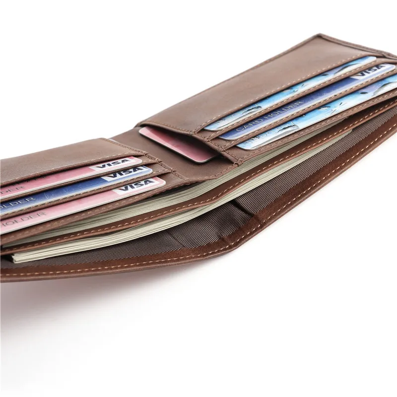 Slim Thin ID/Credit Card Holder Wallet Leather Bifold Front Pocket Wallet Custom Gifts Engrave LOGO Gift