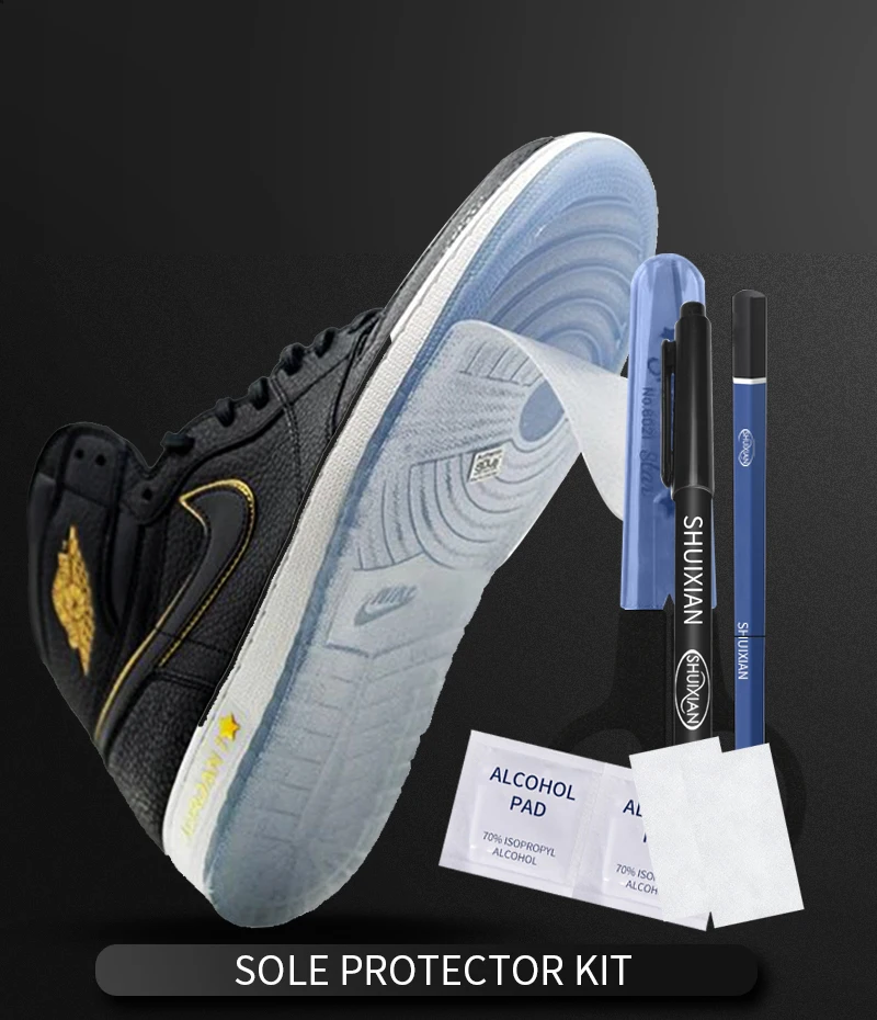Premium Sneaker Sole Protector For Shoes Film With Scissors Pencil And Alcohol pads