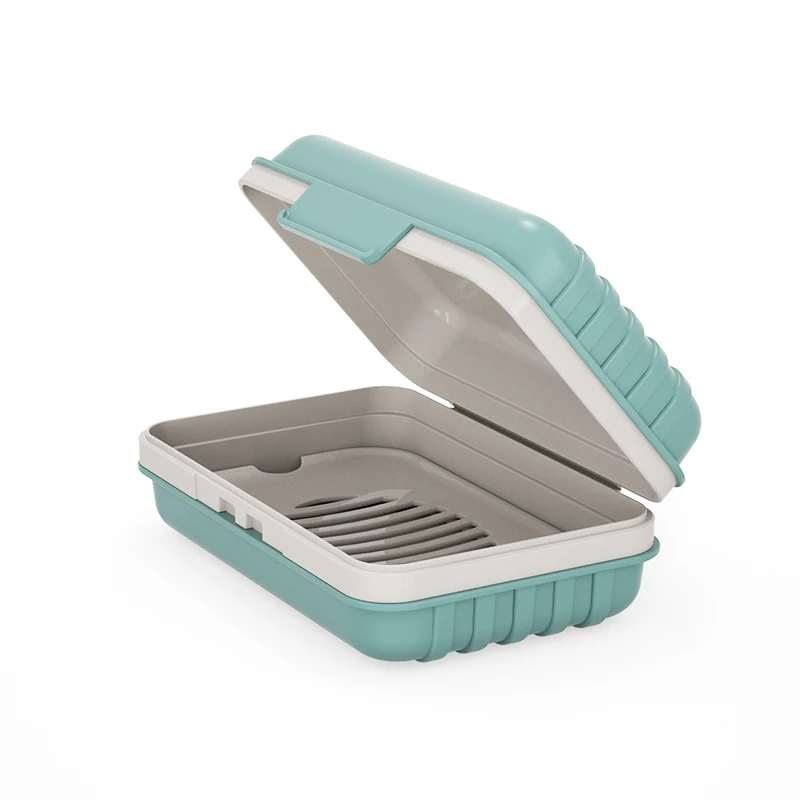 eco friendly kitchen soap self draining bathroom soap box with lid travel drain plastic dish soap holder
