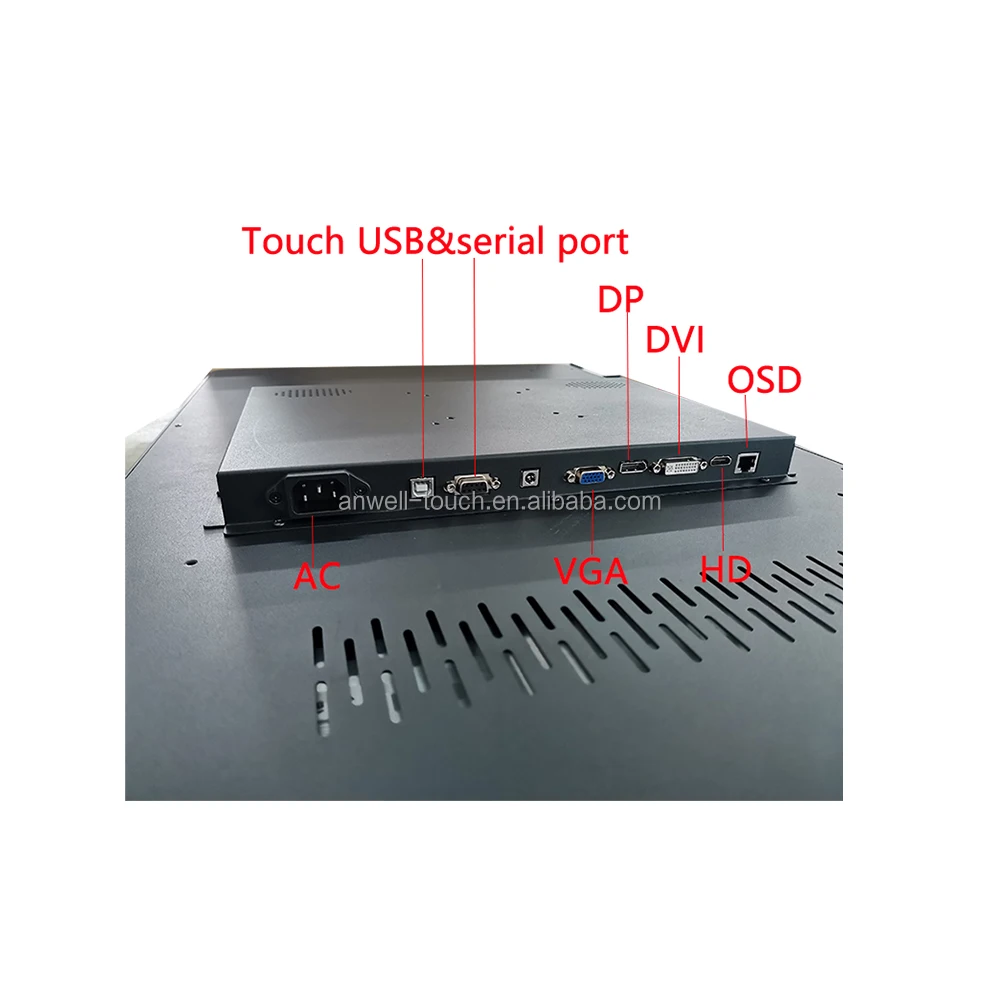 32/43 Inch Gaming Machine Infrared Touch Screen Monitor With USB/DVI/DP RS232 Support 3M with LED light ring mounted
