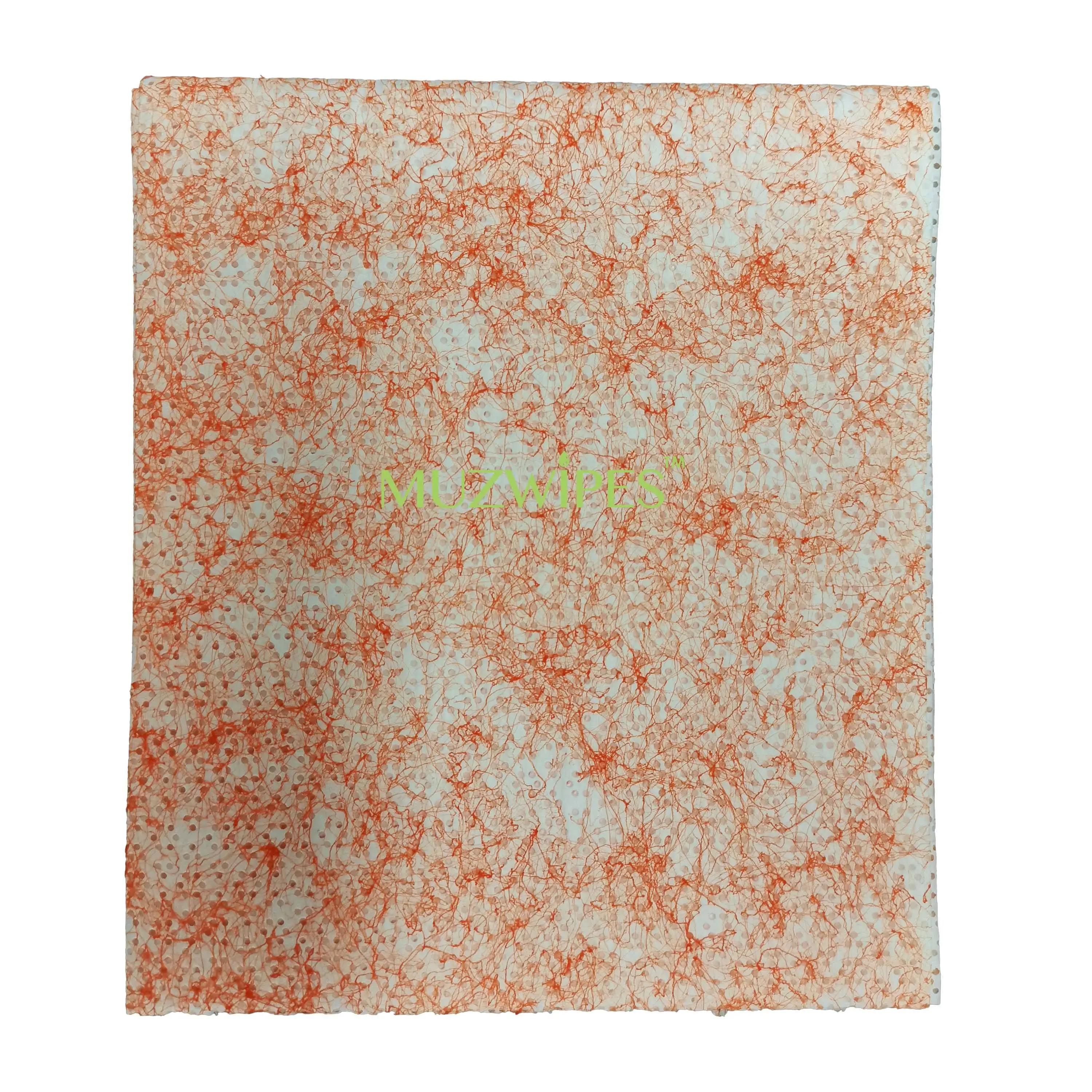Biodegradable Orange White Embossed Coarse Denier Polypropylene Woodpulp Nonwoven Fabric,