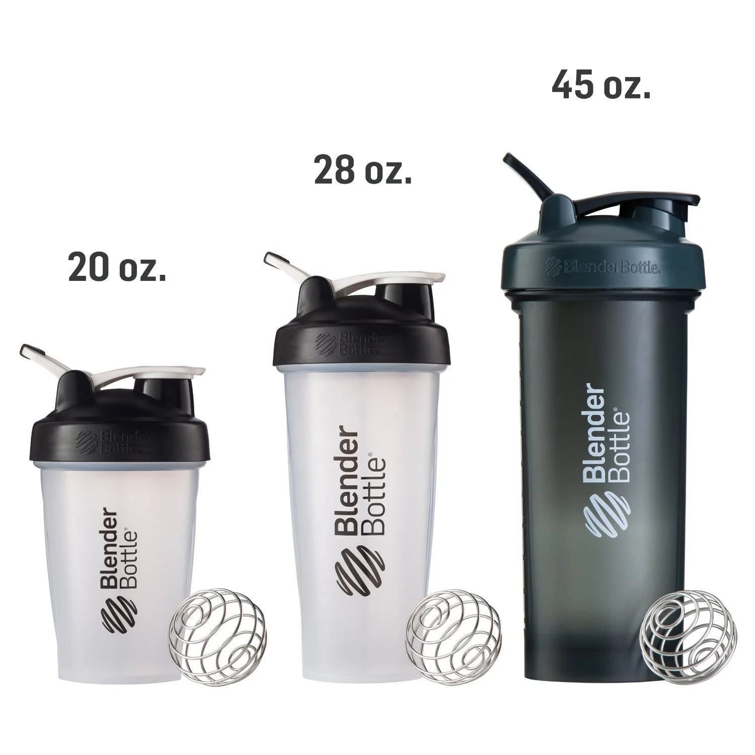 20-28oz Shaker Bottle Perfect for Protein Shakes and Pre Workout, 20-Ounce black