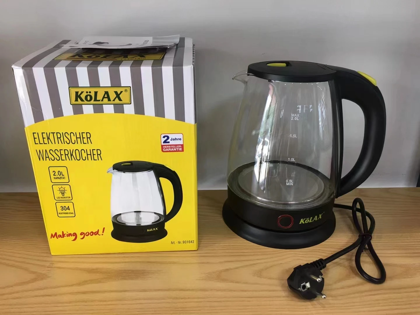 Topsale 2L glass electric tea kettle water boiler auto-shutoff tea kettle