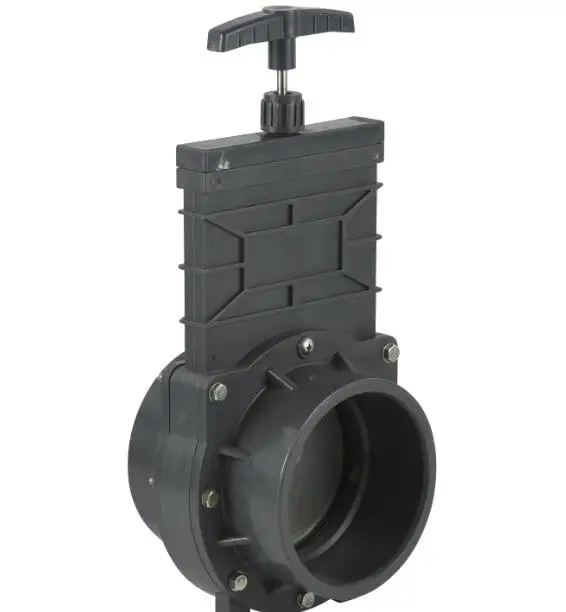Plastic UPVC Gray Knife Sliding Gate Valve DIN ANSI Standard