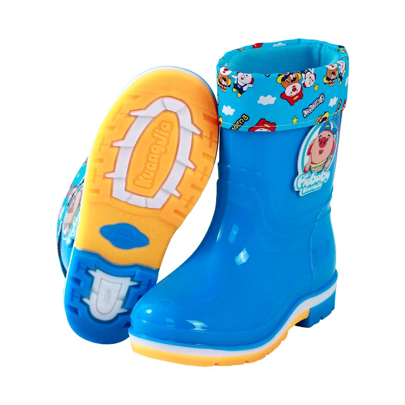Детская непромокаемая обувь 2020, мультяшная подкладка из свиньи с хлопковой термоизоляцией, съемная водонепроницаемая обувь для всех сезонов