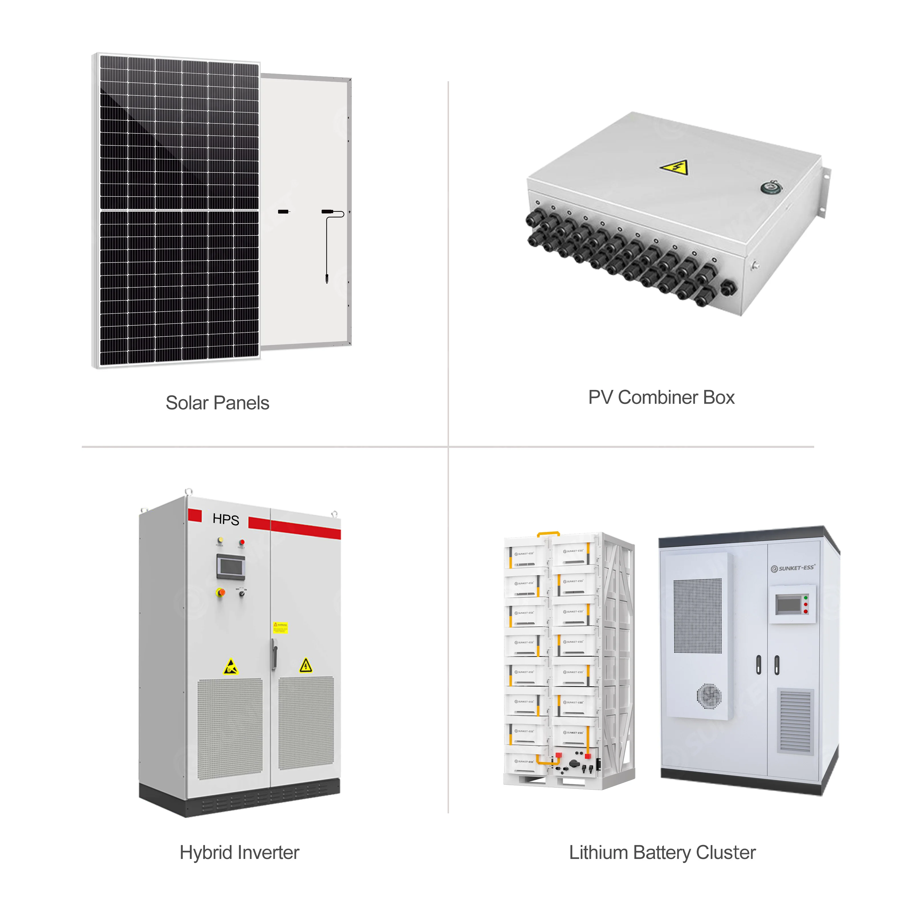 Commercial Hybrid 150kw-500kw Solar Energy System With All-In-One Storage LIFEPo4 Battery CE Certified Competitive Price List