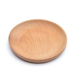 Wooden round material recyclable plates set restaurant dishes plate sets