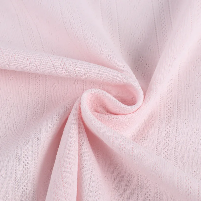 Z118 Cotton breathable hollow transfer loop fabric summer knit jacquard thread printed cotton baby fabric