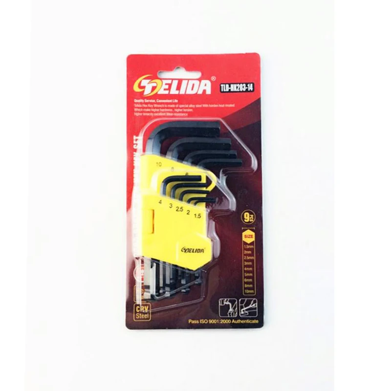 FLOURISH  9pcs Short Arm Ball Point Hex Keyset & Black finish Allen wrench set