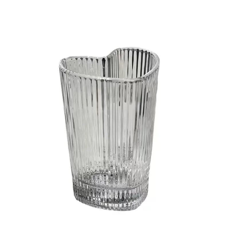 heart-shaped clear glass cup cute drinking cup ice coffee glasses breakfast mug  150ml