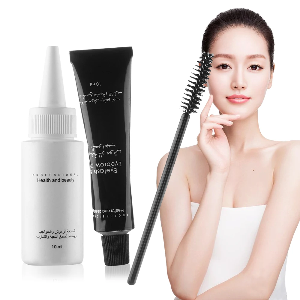 Eyelash Eyebrow Dye Tint Gel Waterproof Permanent Mascara Brow Lashes Comb Brush Set Eye Brow Cream Brush Kit