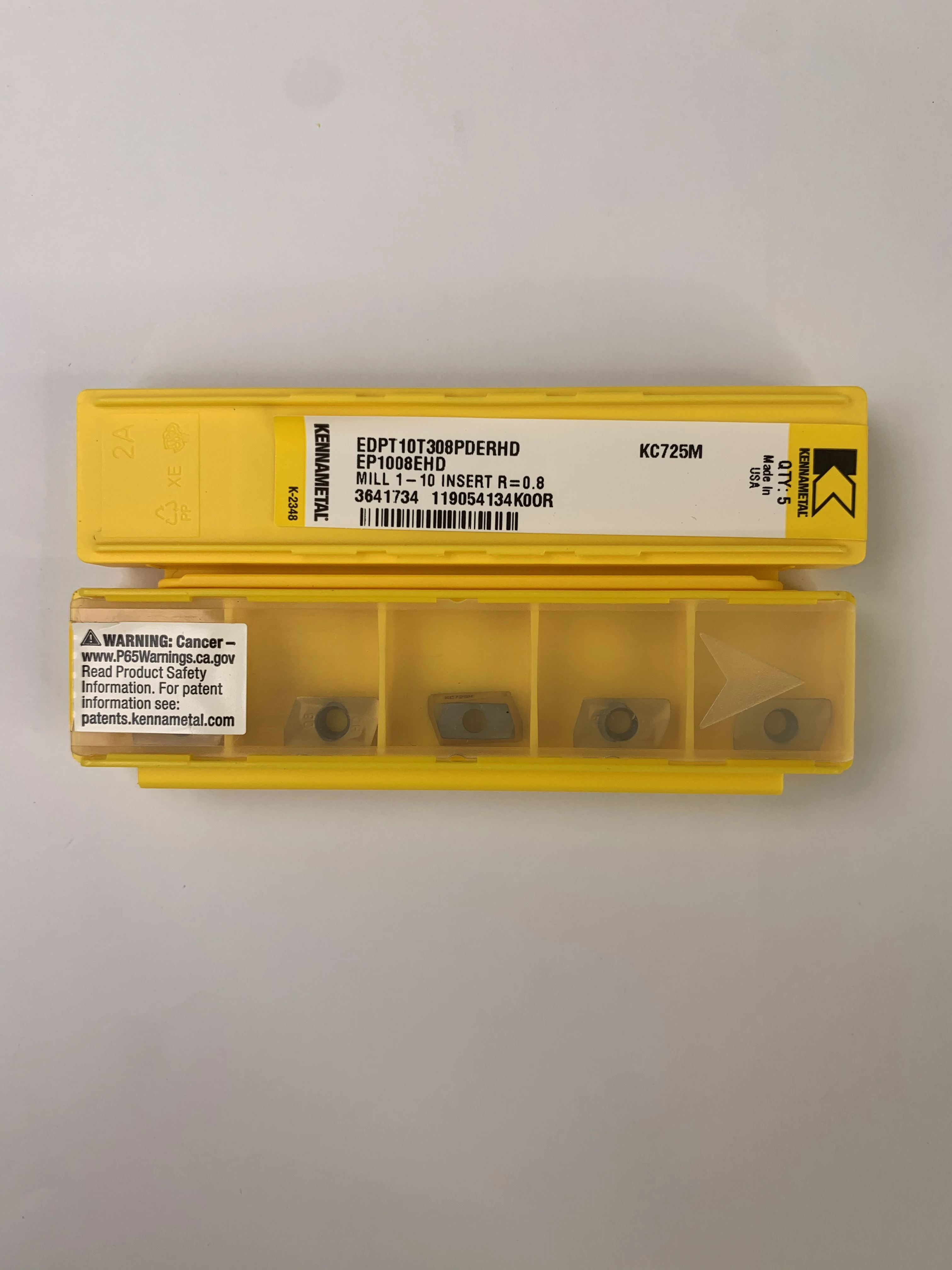 Original EDPT10T308PDERHD-KC725M Carbide Milling Inserts CNC tools Milling Cutter For Steel Stainless Steel  And Titanium Alloys