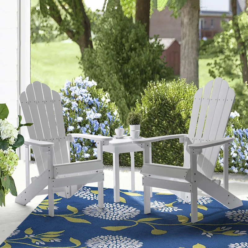 CHOUVANT outdoor furniture folding patio garden muskoka chair swimming pool waterproof plastic wood hdpe
