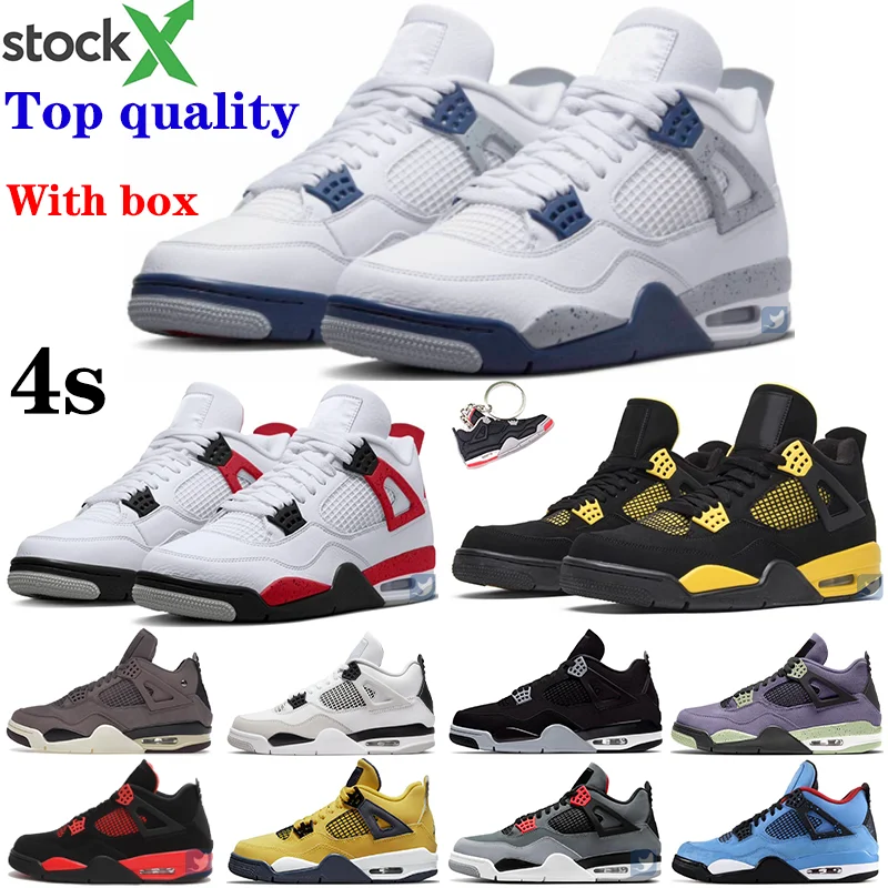 2023 Newest Sneakers aj 4 Retro SE Craft Photon Dust Midnight Navy Thunder Red Cement retro 4 shoes