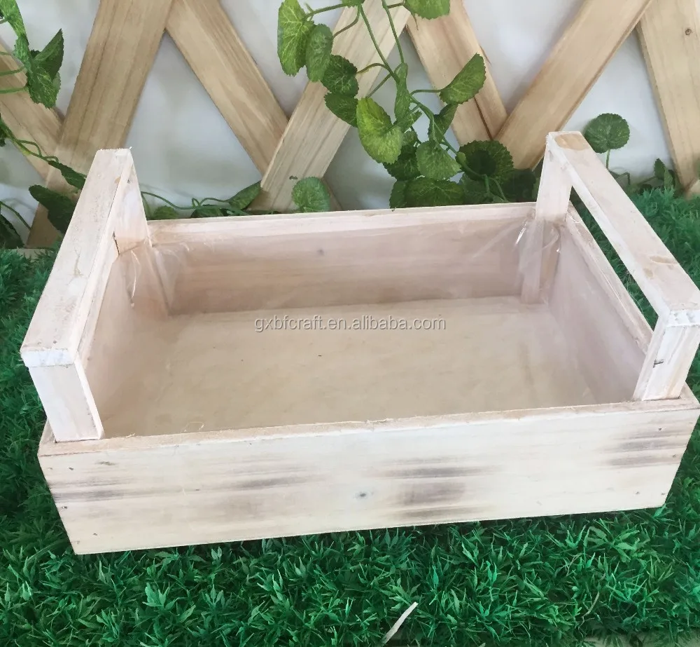 Hot sale Wood Garden Succulent Pots Rectangle Trough Box Flower Herb Planter Plant Groove Bed Wooden Flower Pot Garden Supplies