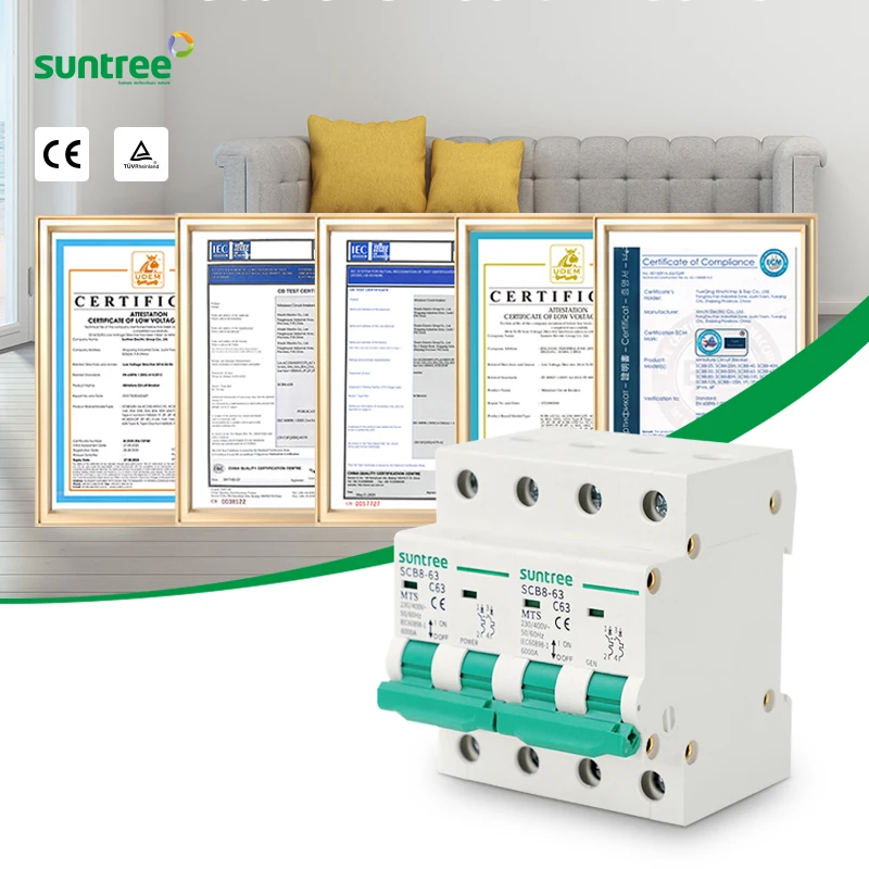 breaker  400v 63A ac breaker for  1/2/3/4 pole ac  miniature circuit breaker mcb