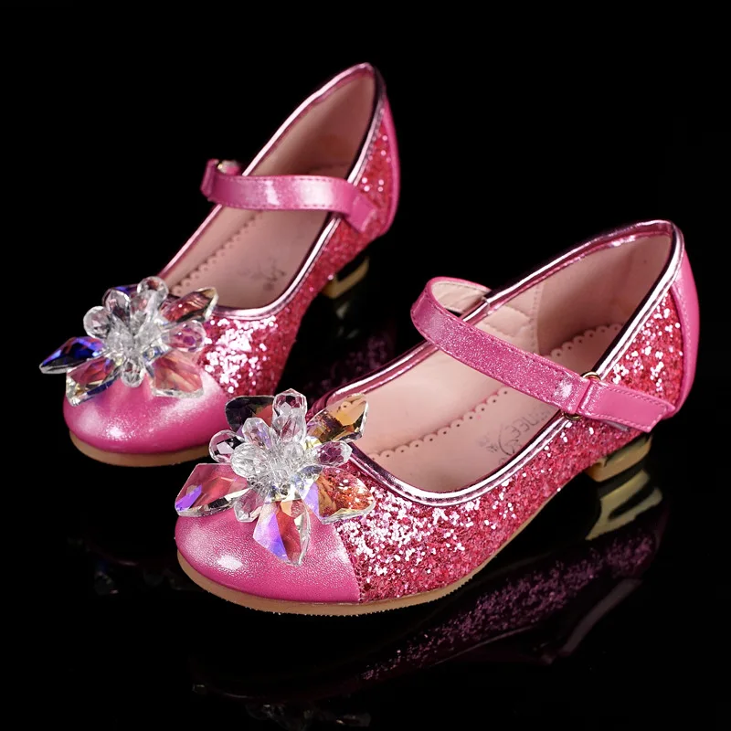 OEM для девочек с украшением в виде кристаллов на высоком каблуке стекла флэш-выступлений на сцене, в студенческом стиле