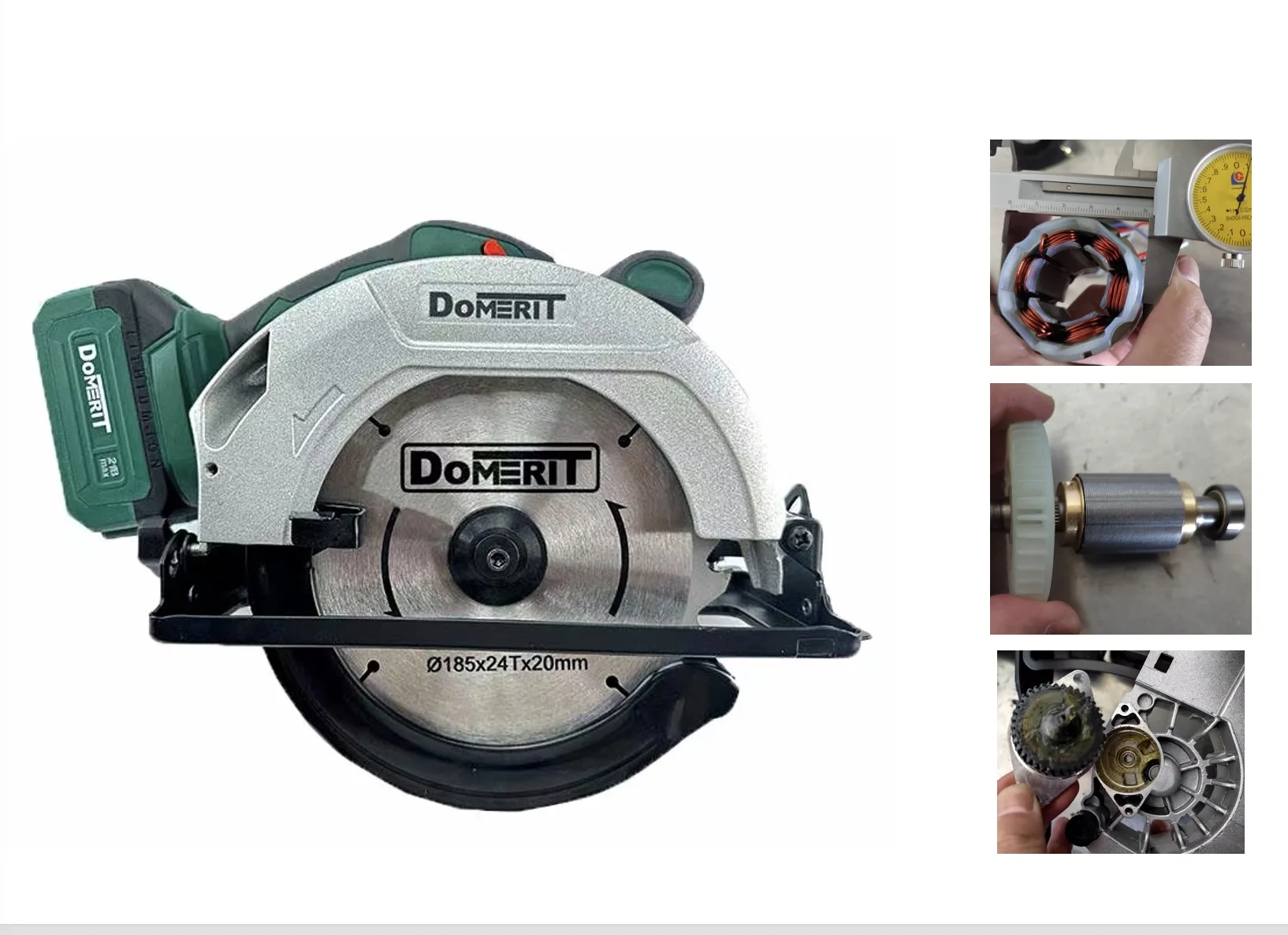 hot selling  DoMERIT  21V cordless circular saw DISC 185 mm with Li-ion  Battery  for wood cutter 4500Rpm
