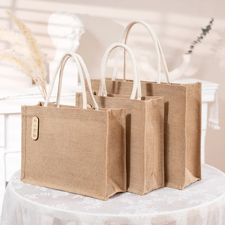 Хлопчатобумажная веревочная сумка с буквами